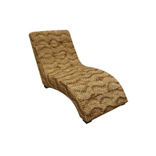 Leopard Print Faux Suede Curved Chaise Lounge Accent Chair 52