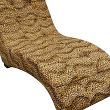 Leopard Print Faux Suede Curved Chaise Lounge Accent Chair 52