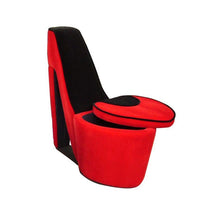 Red And Red And Black Faux Suede Side Chair 32