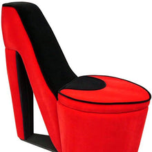 Red And Red And Black Faux Suede Side Chair 32