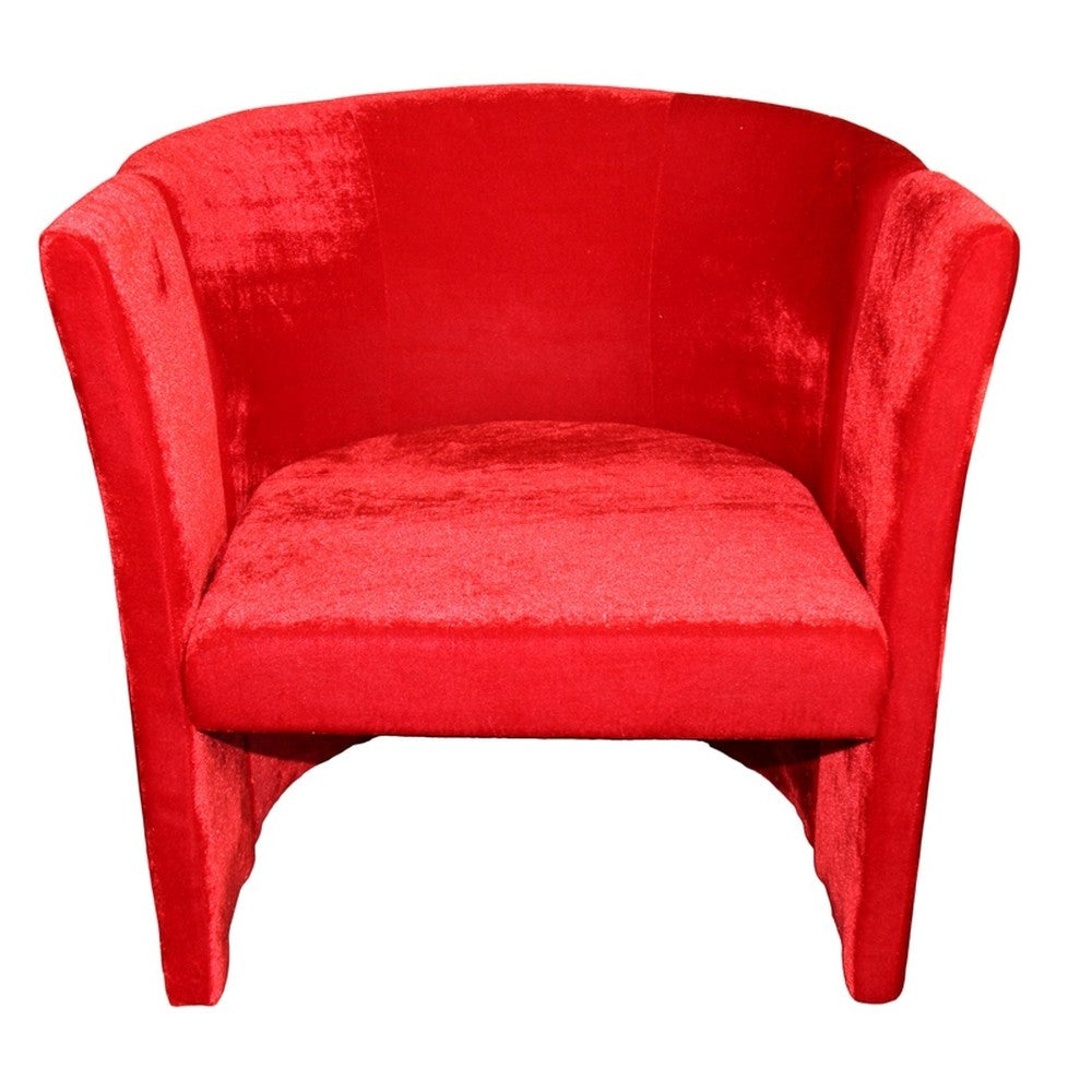 25" Luxurious Wood and Red Microfiber Folding Chair