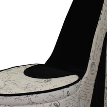 Glam Black and White French Postcard High Heel Shoe Shaped Storage Chair