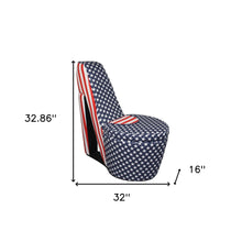 Red White and Blue Patriotic Print 1 High Heel Shoe Storage Chair
