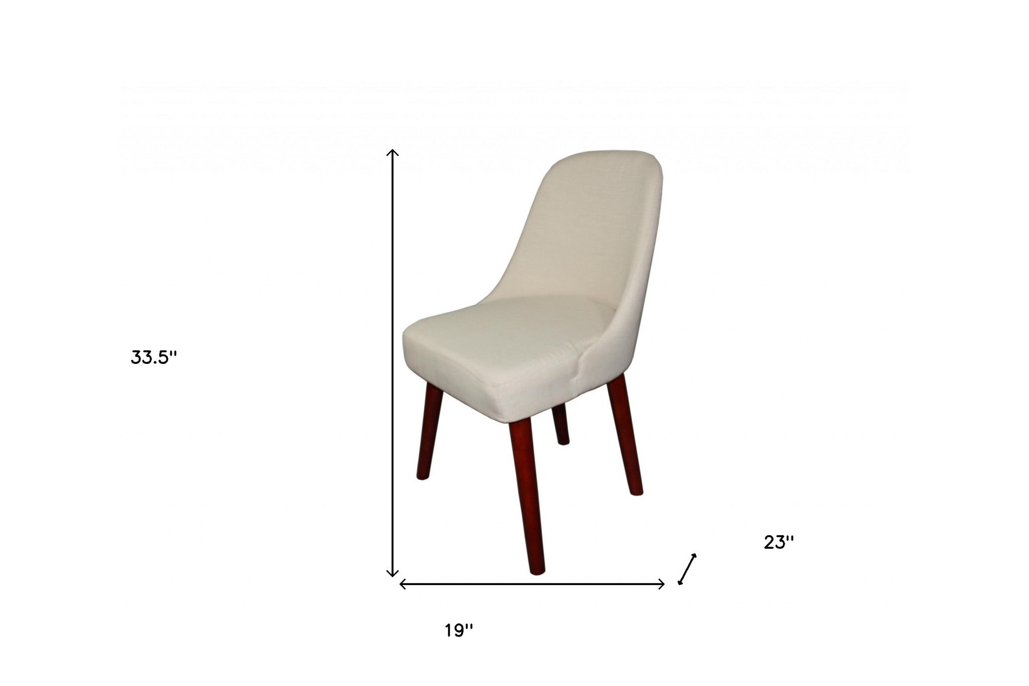 34" Cream Contemporary Armless Dining or Accent Chair