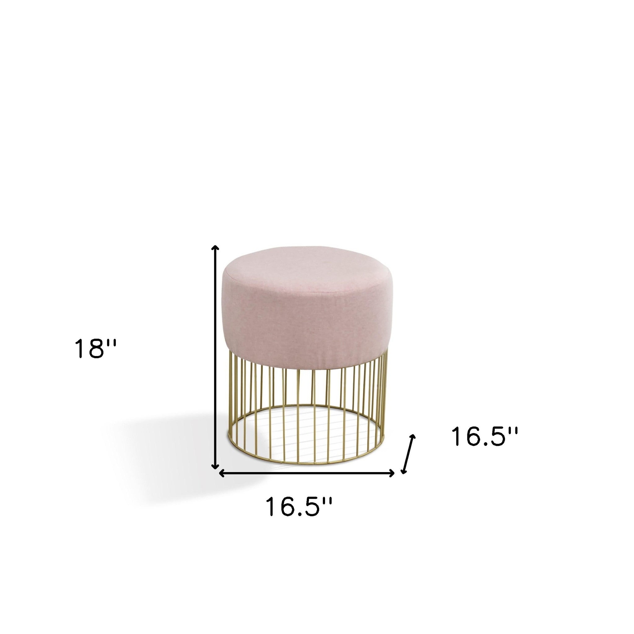 Gray Marble Faux Leather and Gold Cylindrical Stool 18"