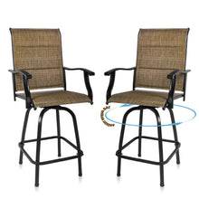 Set of 2 Brown Swivel Indoor Outdoor Bar Stools
