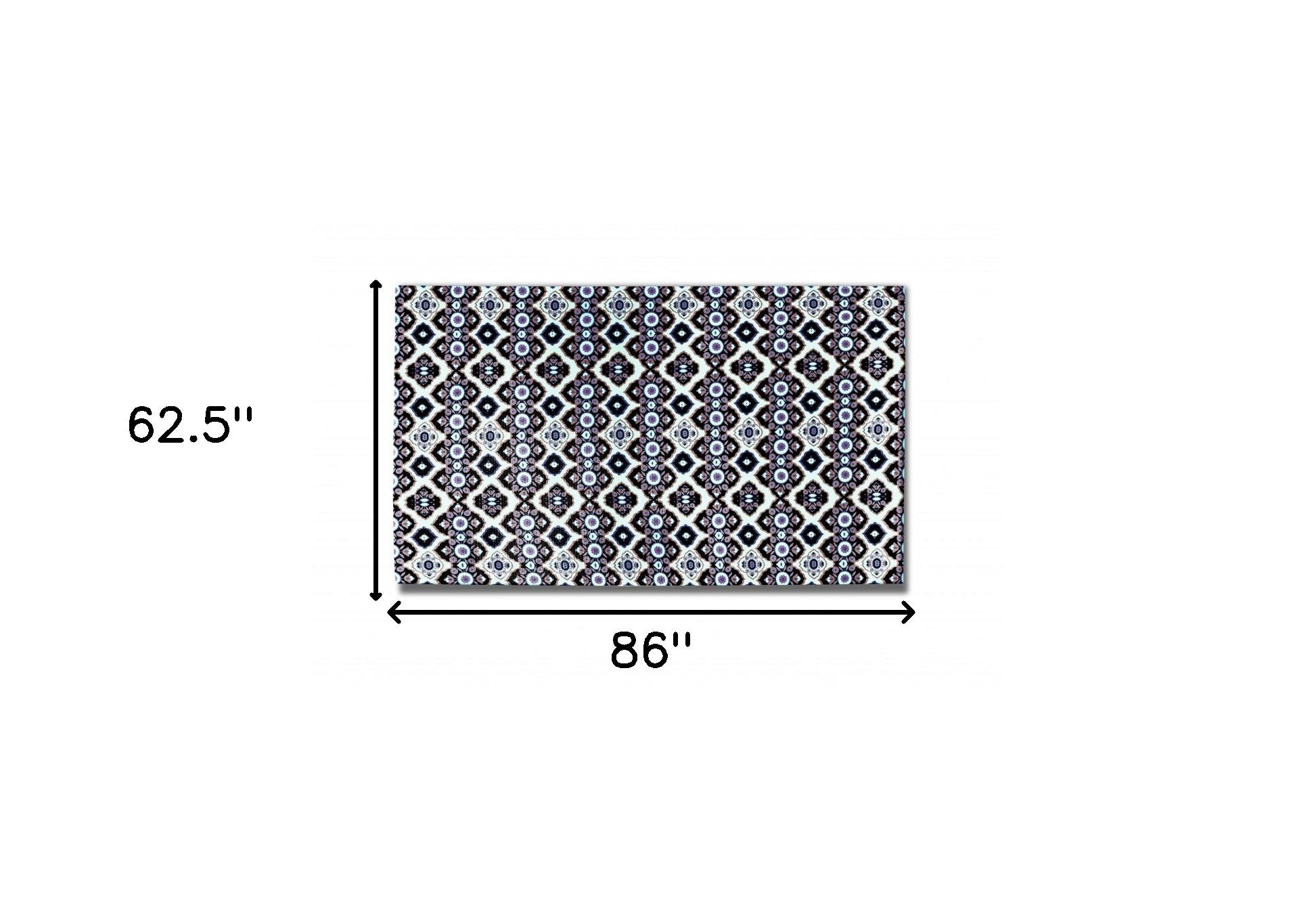 5' X 7' Light And Blue Oriental Area Rug