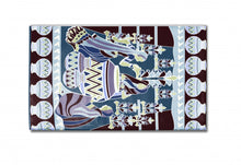 5' X 7' Dark Brown And Dark Blue Abstract Area Rug