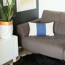 12 英寸 X 20 英寸灰色和藍色幾何拉鍊手工聚酯纖維腰枕套