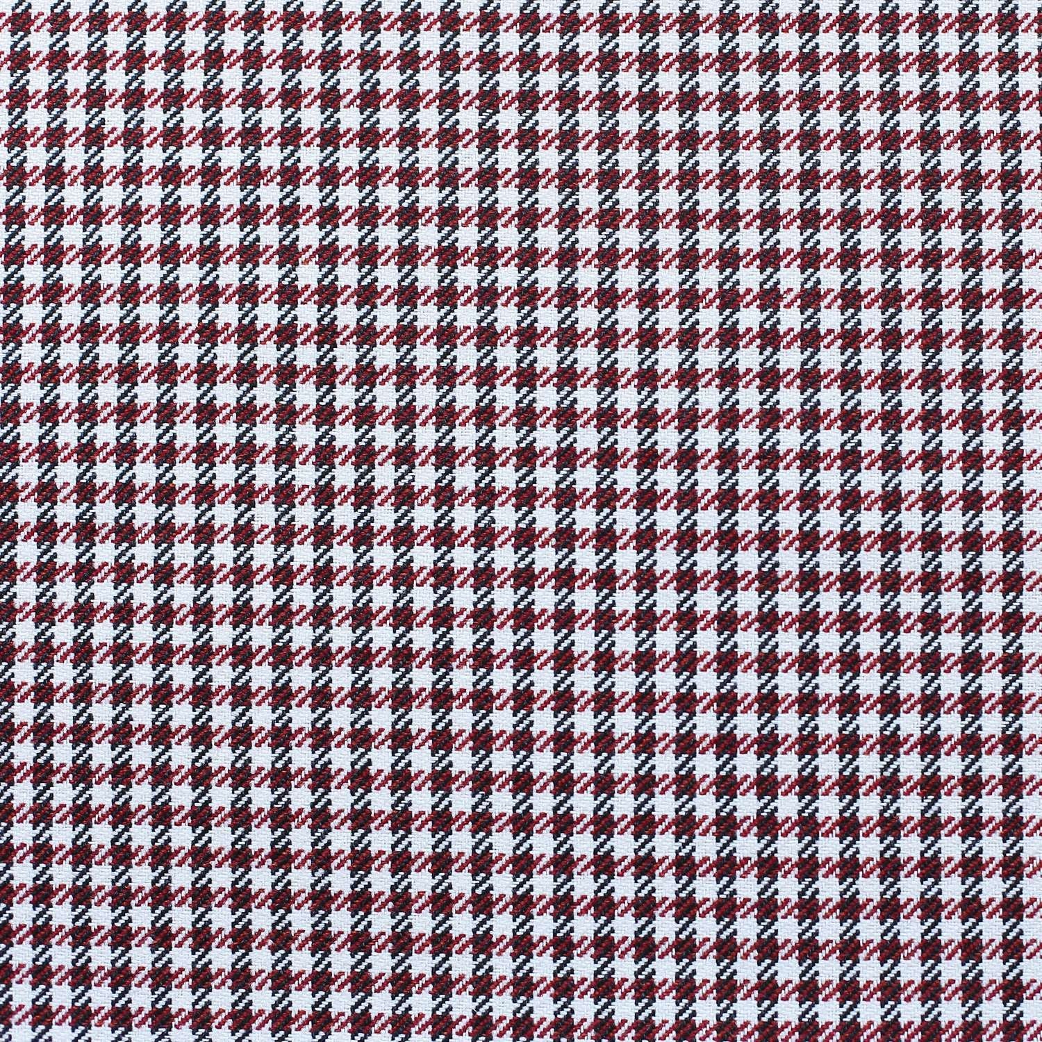 18" X 18" Red And Black Houndstooth Zippered Handmade Polyester Throw Pillow Cover