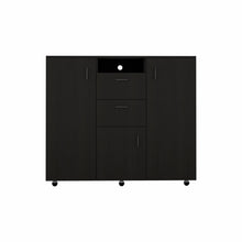 Black Three Door Closet with Two Drawers