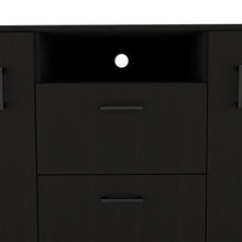 Black Three Door Closet with Two Drawers