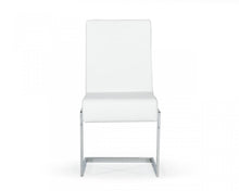 Set of Two White Silver Modern Dining Chairs