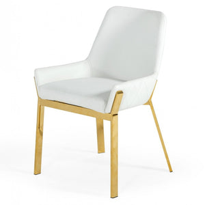 White Gold Dining Chair