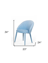 Blue Fabric Wrapped Dining Chair
