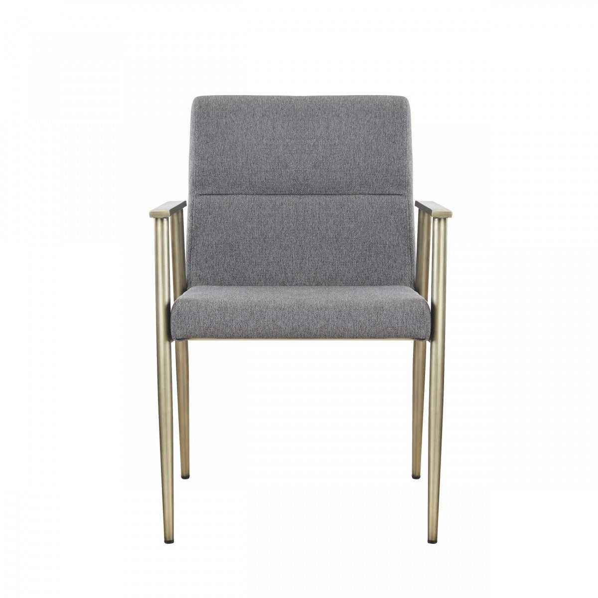 Gray Antique Brass Contemporary Dining Chair