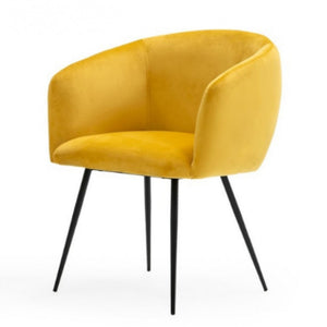 Yellow Velvet Modern Dining Chair