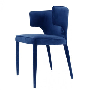 Blue Velvet Wrapped Dining Chair