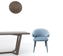 Blue Gray Fabric Wrapped Dining Chair