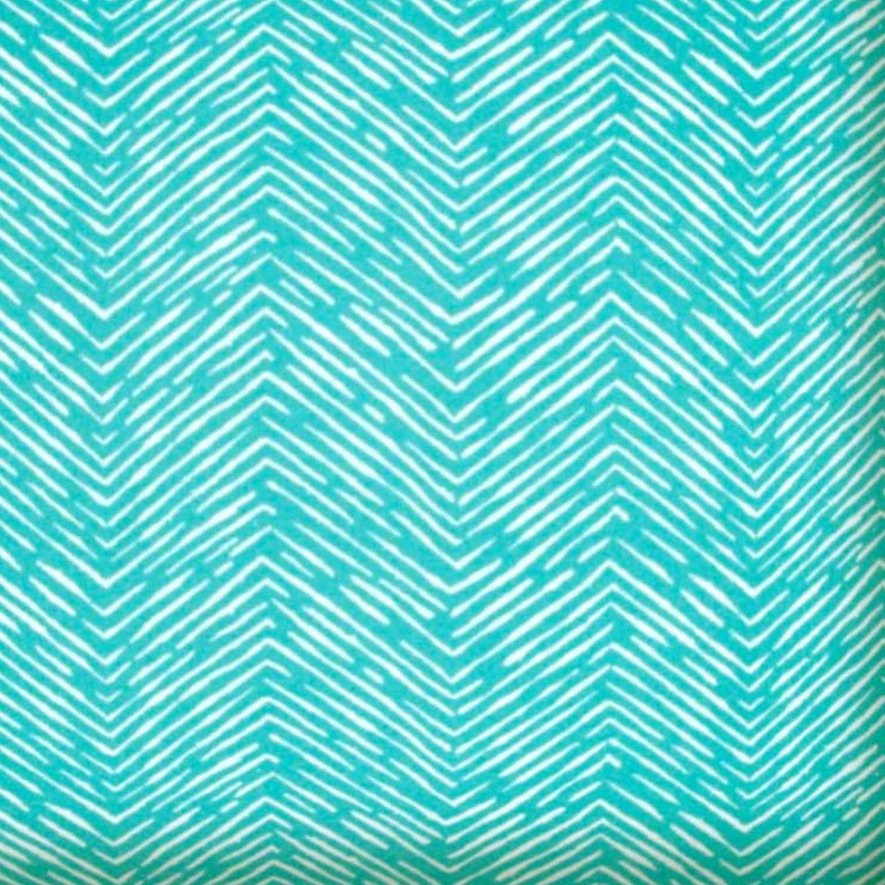 17" X 17" Turquoise And White Zippered Polyester Chevron Throw Pillow Cover