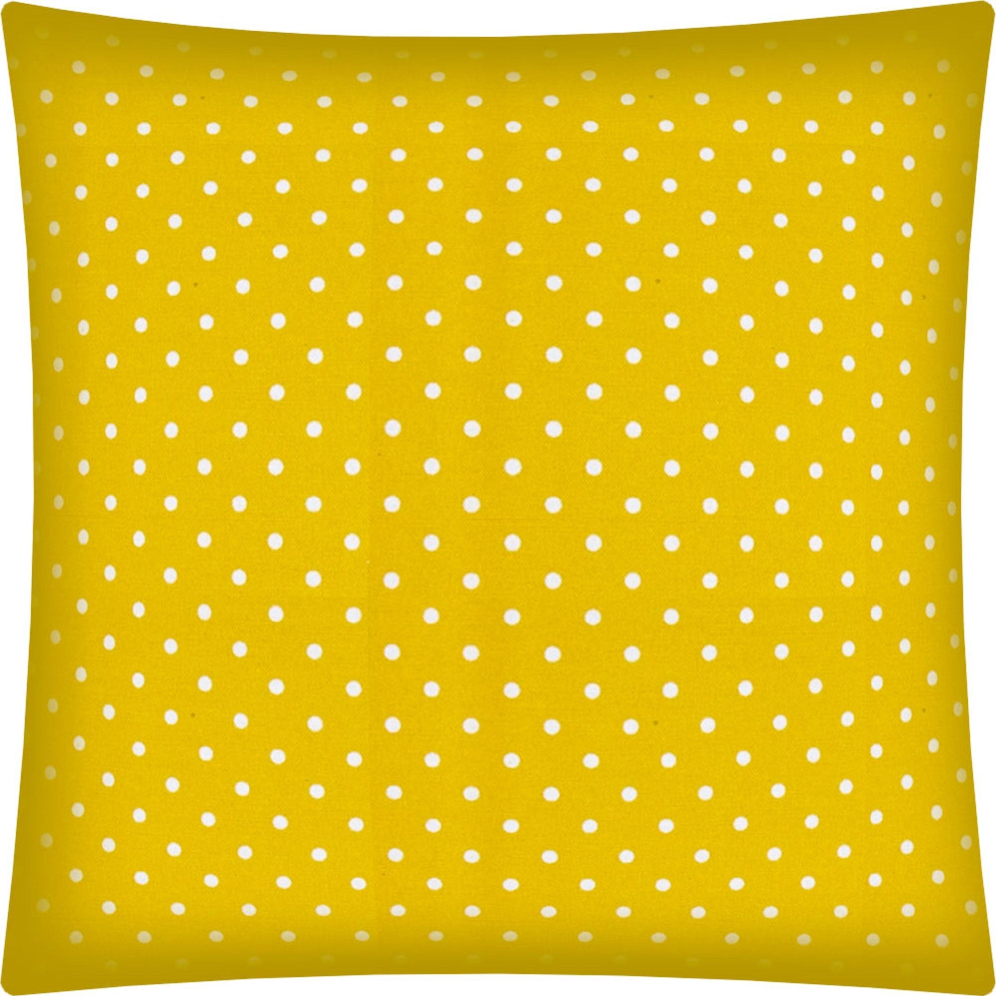 17" X 17" White And Creamy Yellow Zippered Polyester Polka Dots Throw Pillow Cover