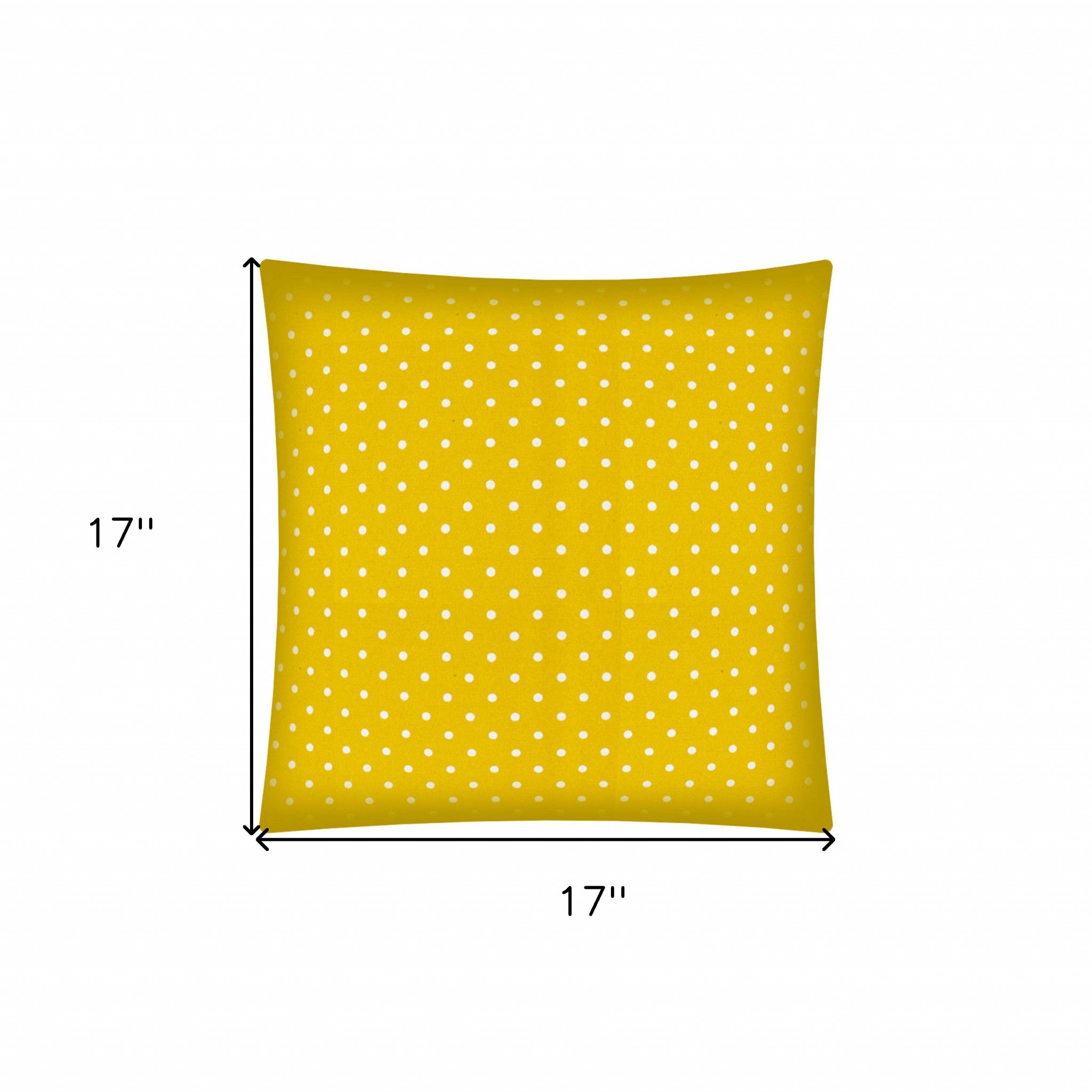 17" X 17" White And Creamy Yellow Zippered Polyester Polka Dots Throw Pillow Cover