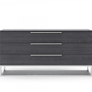 58" Grey Manufactured Wood Three Drawer Standard Dresser