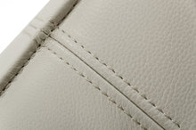 Light Gray Faux Leather Cocktail Ottoman 37