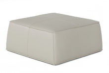 Light Gray Faux Leather Cocktail Ottoman 37