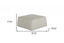Light Gray Faux Leather Cocktail Ottoman 37