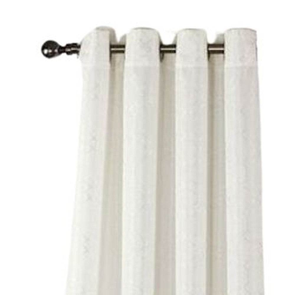 84" Ivory Linework Textured Window Curtain Panel
