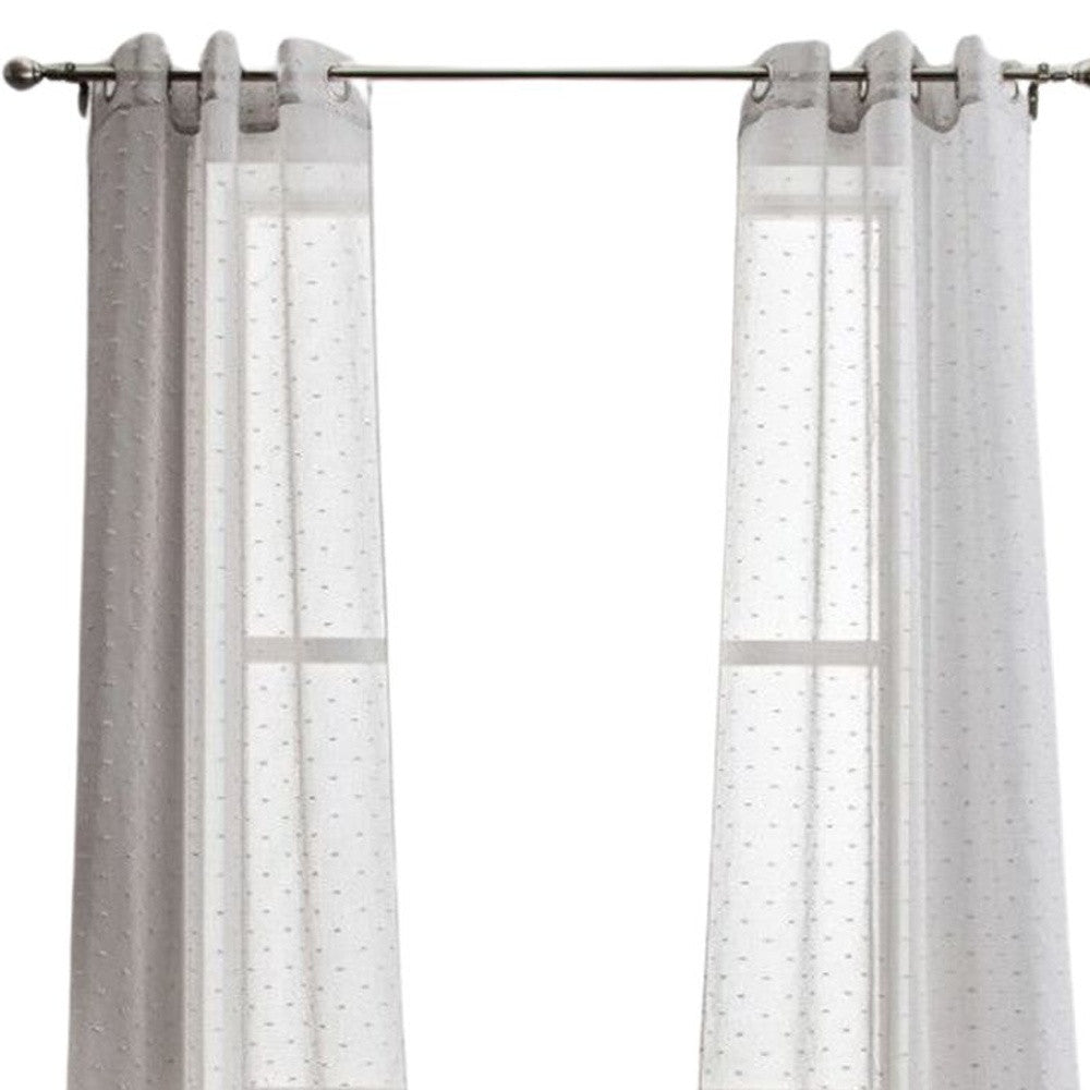 84” Gray Ribbon Embellished Window Curtain Panel