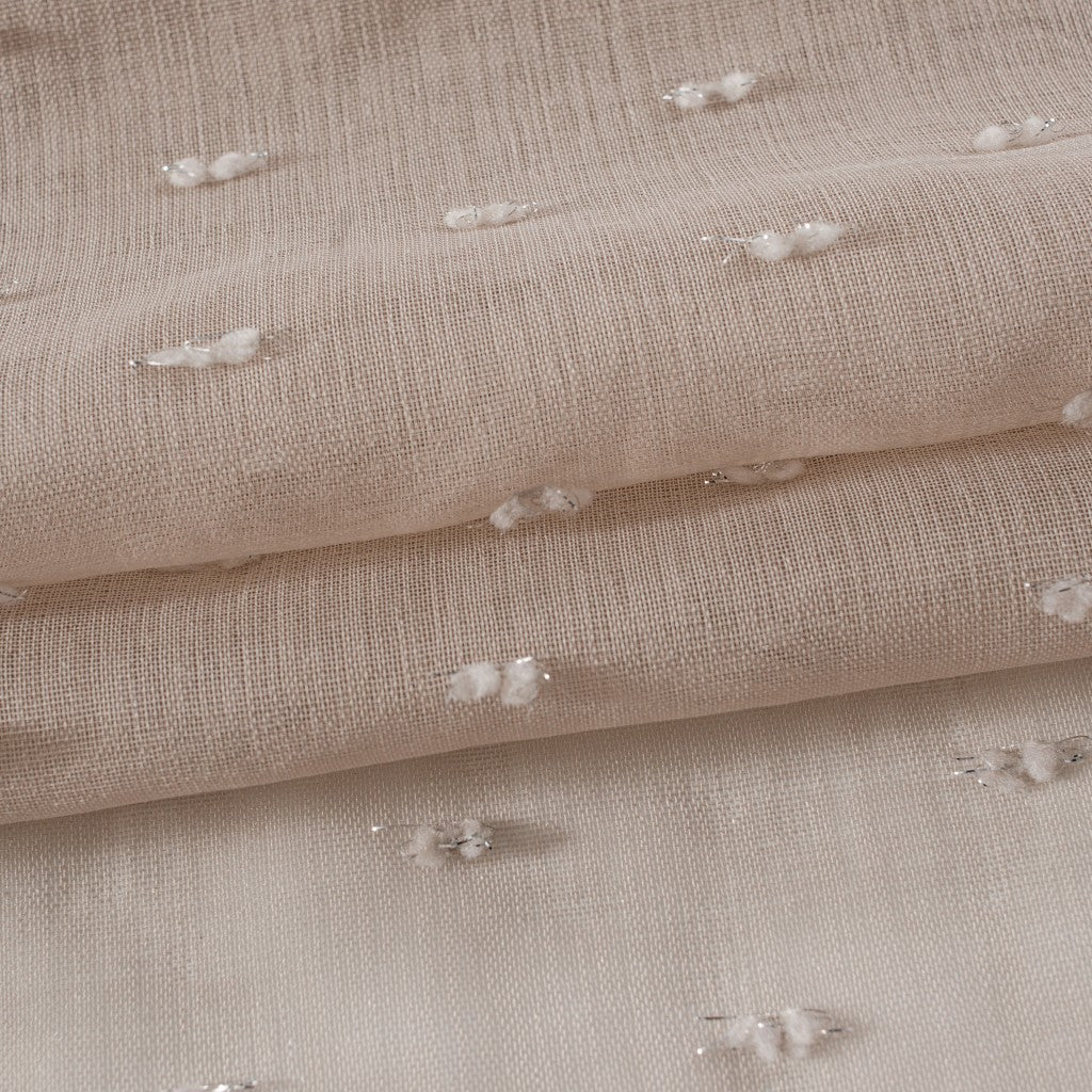 96” Tan Ribbon Embellished Window Curtain Panel