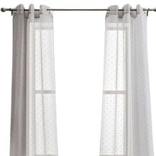 96” Gray Ribbon Embellished Window Curtain Panel