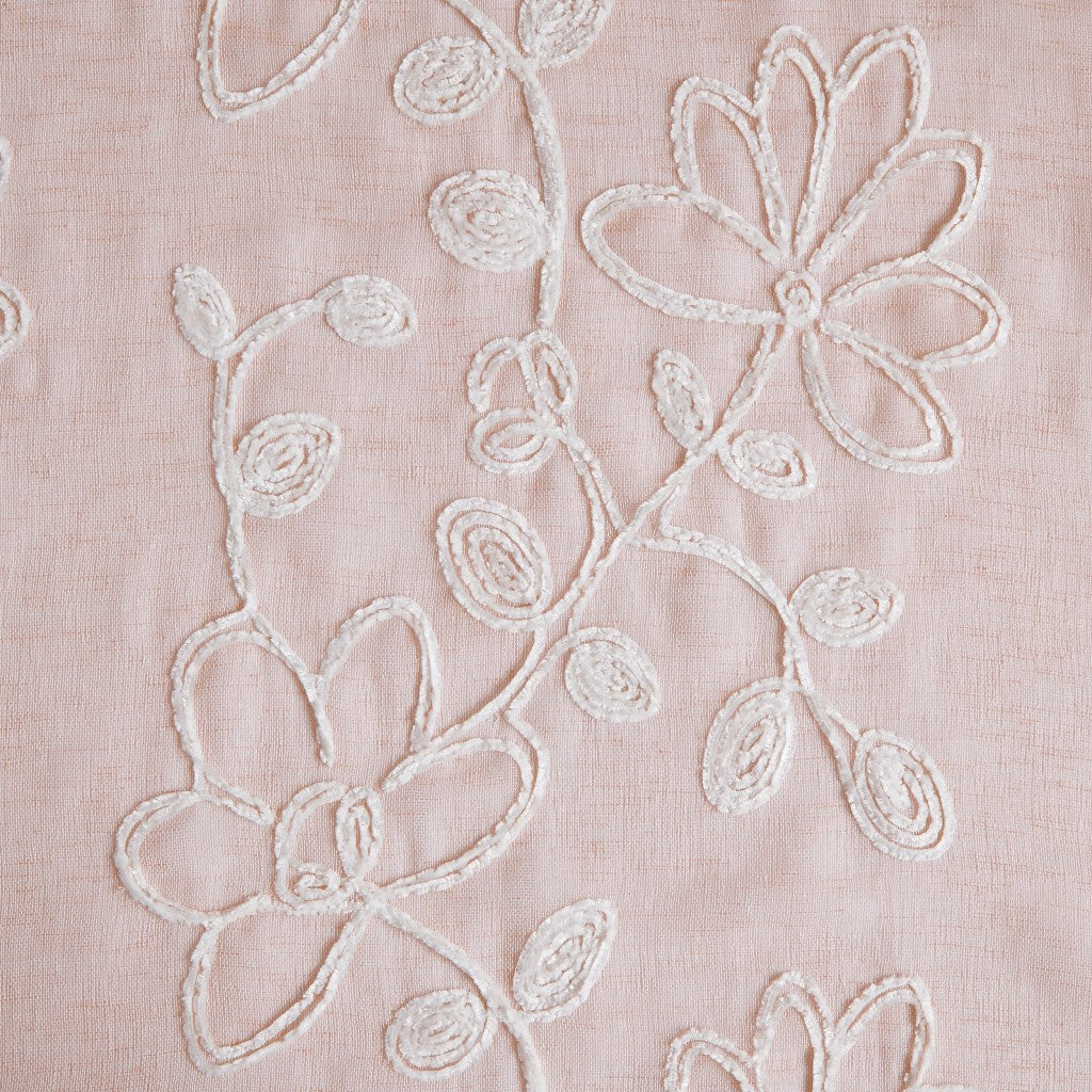 Set of Two 84"  Blush Floral Embroidered Window Panels