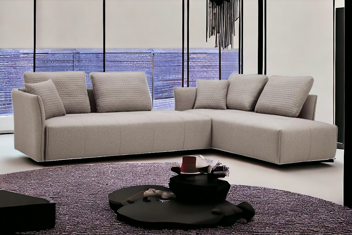 Mod Light Gray Fabric Modular Sectional Sofa Bed