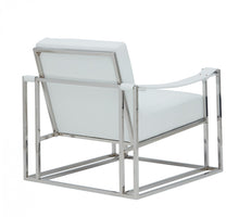 Stylish White Leatherette And Steel Chair