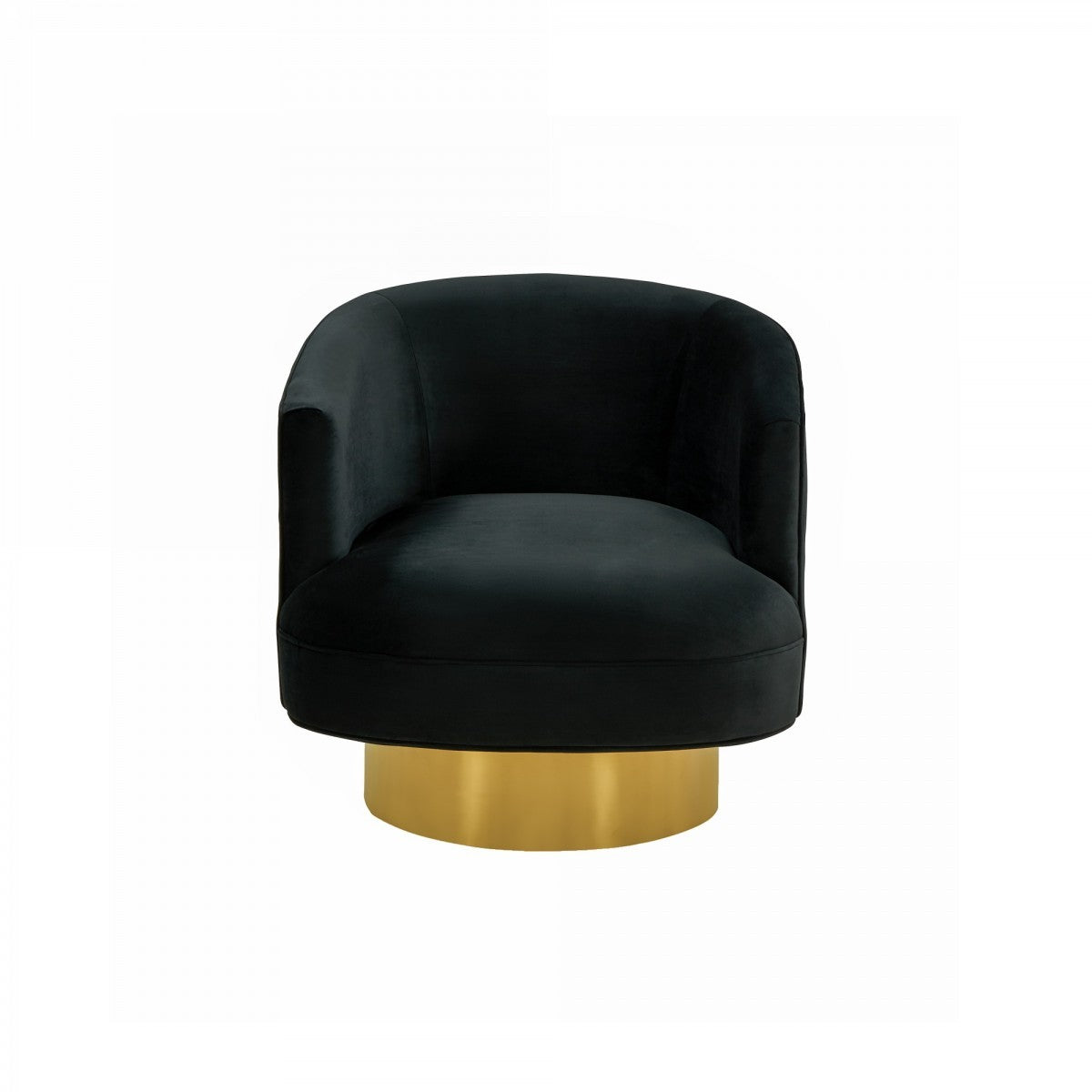 Sillón moderno de terciopelo negro y dorado