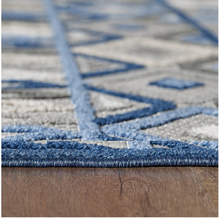 2' X 4' Blue And Gray Abstract Stain Resistant Indoor Outdoor Area Rug