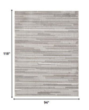 8' X 10' Gray Abstract Stain Resistant Indoor Outdoor Area Rug