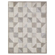 3' X 5' Gray Geometric Stain Resistant Indoor Outdoor Area Rug