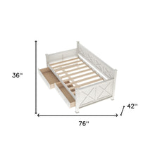 Twin White Two Drawer Bed