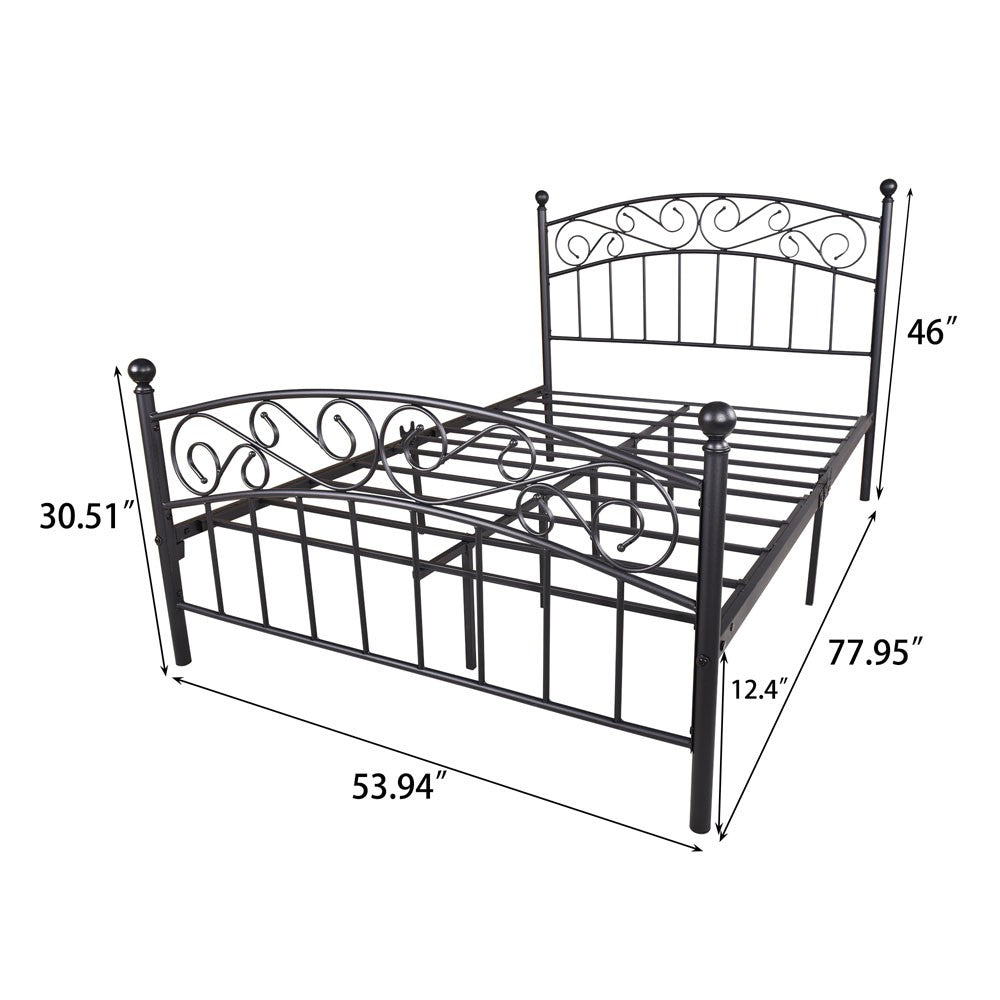 Iron Full Standard Bed Upholstered With Headboard