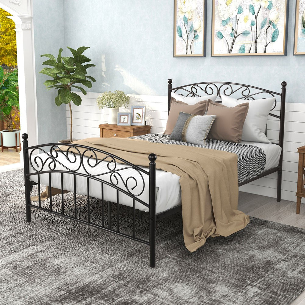 Iron Full Standard Bed Upholstered With Headboard