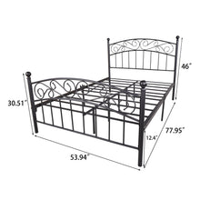 Iron Full Double Black Bed