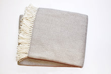 Grey and White Dreamy Soft Herringbone Throw Blanket