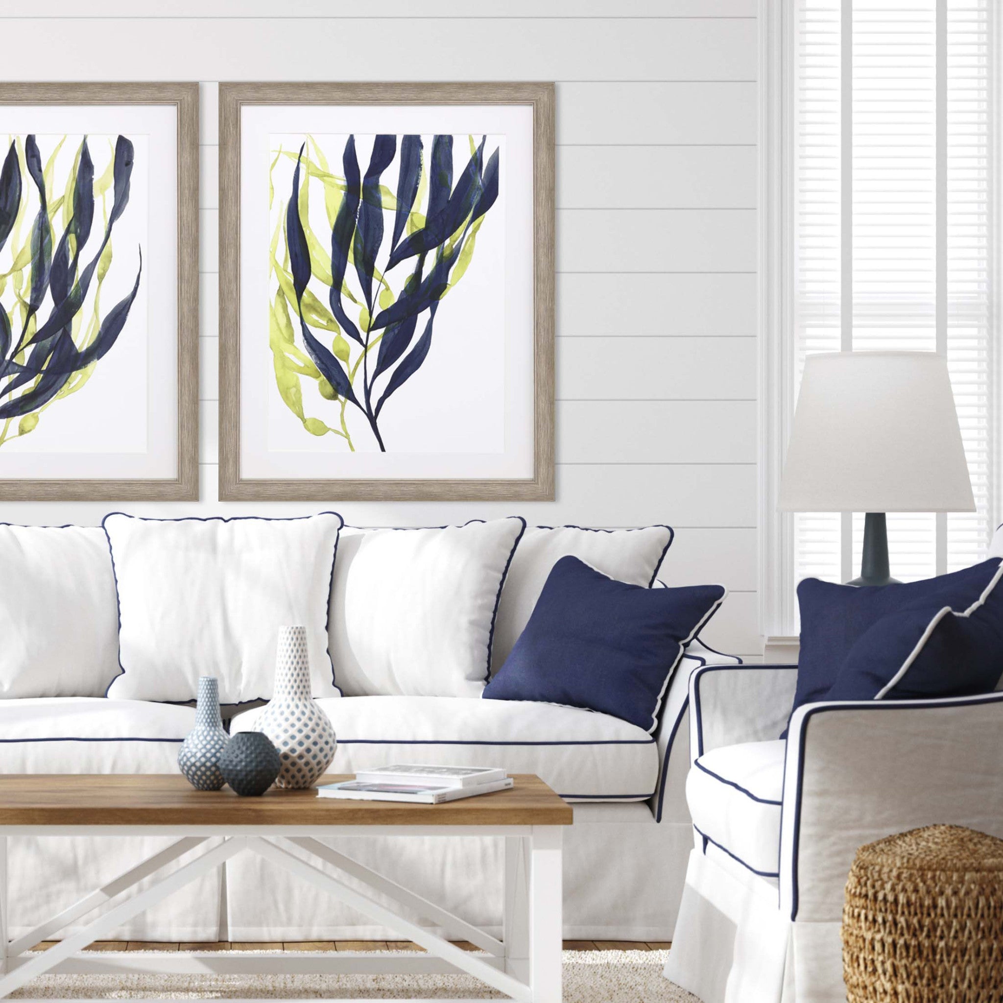 Kelp Embrace Ii Framed Art Silver Picture Frame Print Wall Art