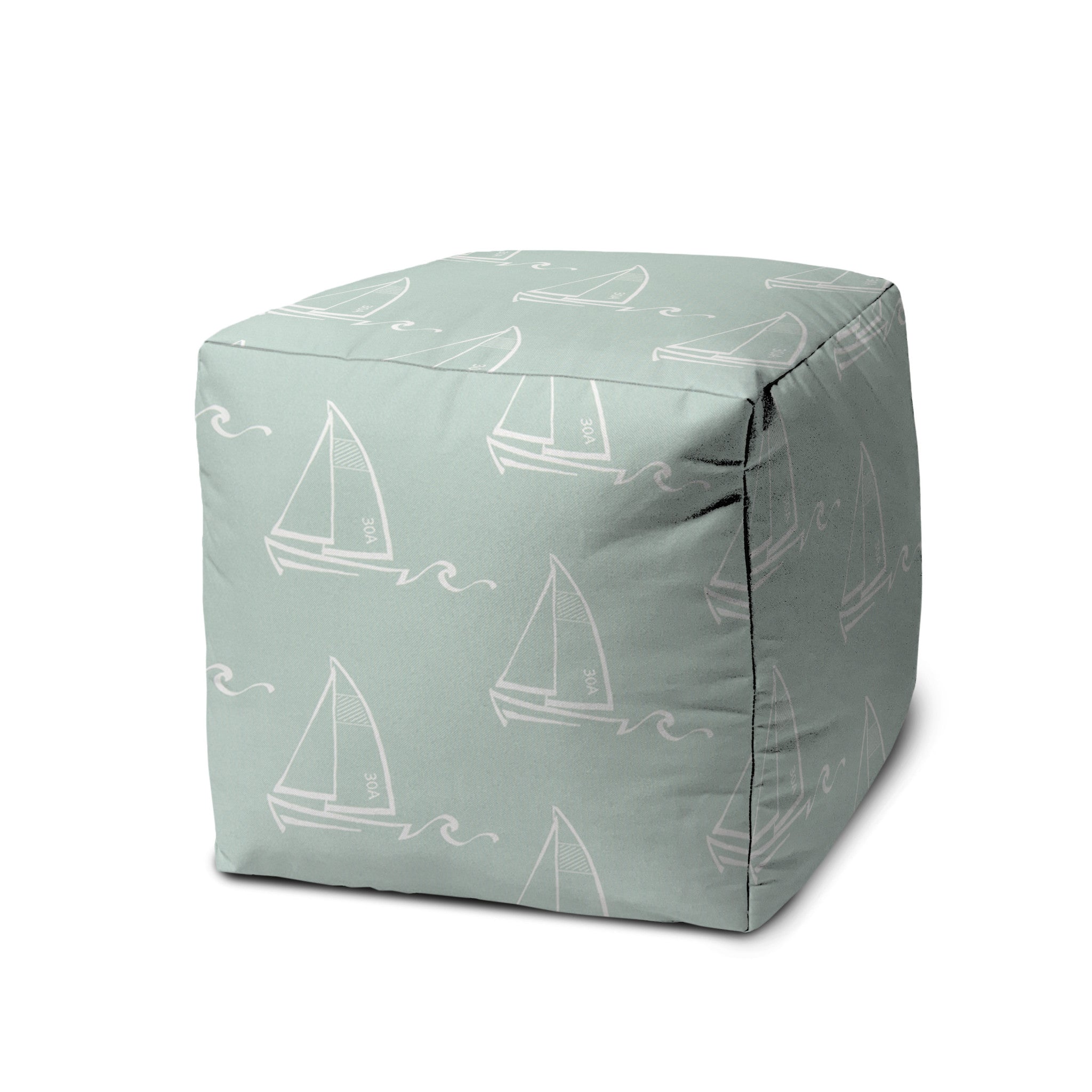 Green Cube Indoor Outdoor Pouf Cover 17"