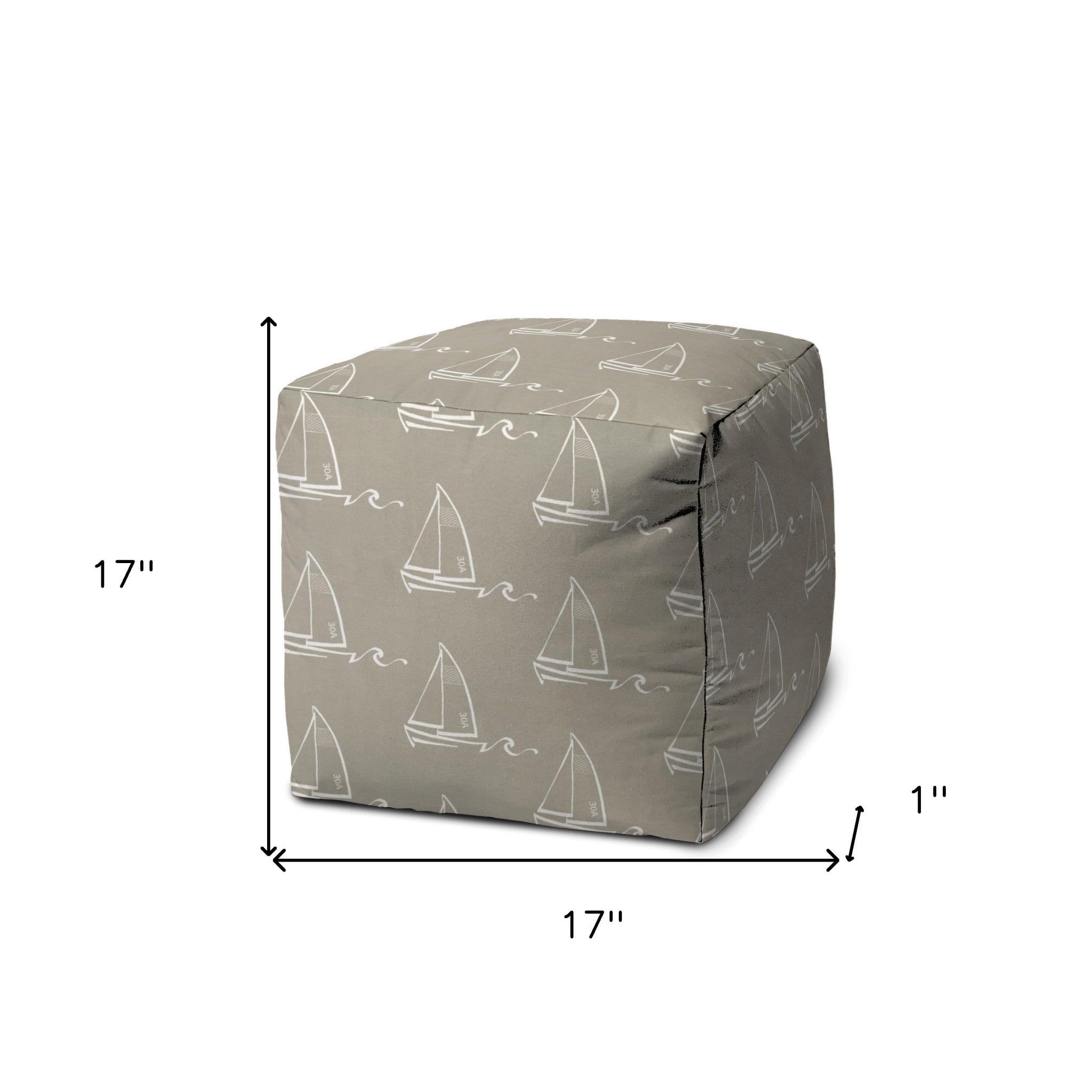Green Cube Indoor Outdoor Pouf Cover 17"