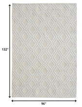 8' X 11' Off White Geometric Dhurrie Area Rug